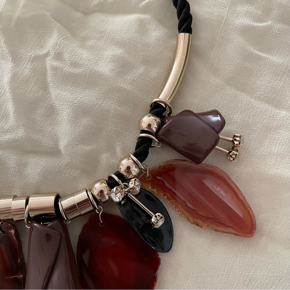 MaxMara Weekend Agate Stone Statement Necklace - Picture 5 of 13